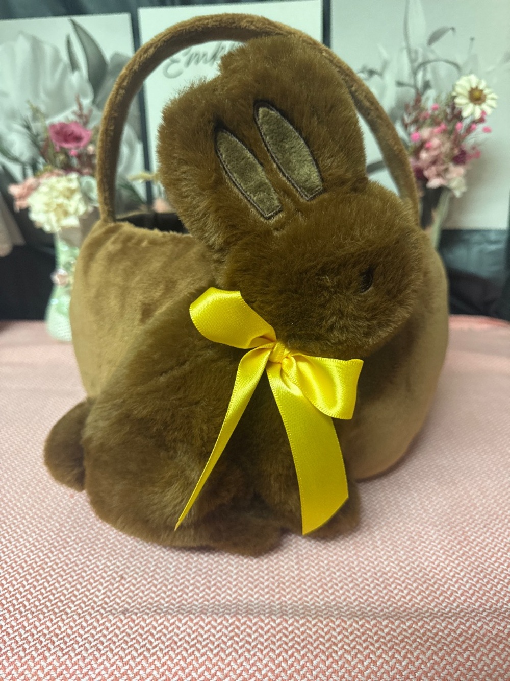 Super Soft Chocolate Scented Plush Bunny Easter Basket